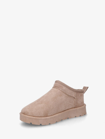 Bottines basses fourrées en suédine - Beige - 3