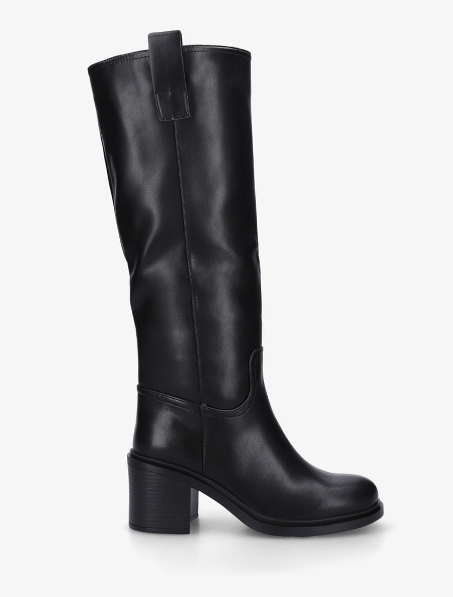Bottes en simili à talon - Noir - 1