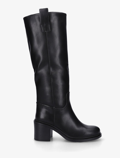 Bottes en simili à talon - Noir - 1