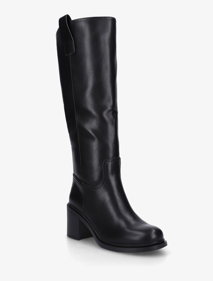 Bottes en simili à talon - Noir - 2