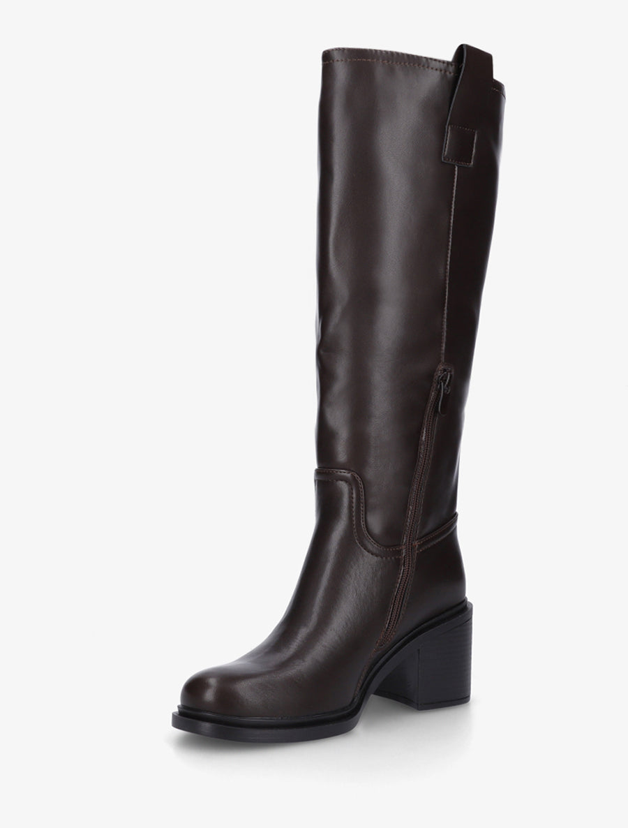 Bottes en simili à talon - Marron - 3