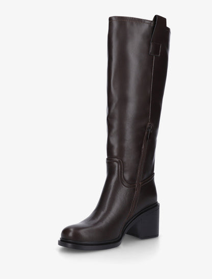 Bottes en simili à talon - Marron - 3