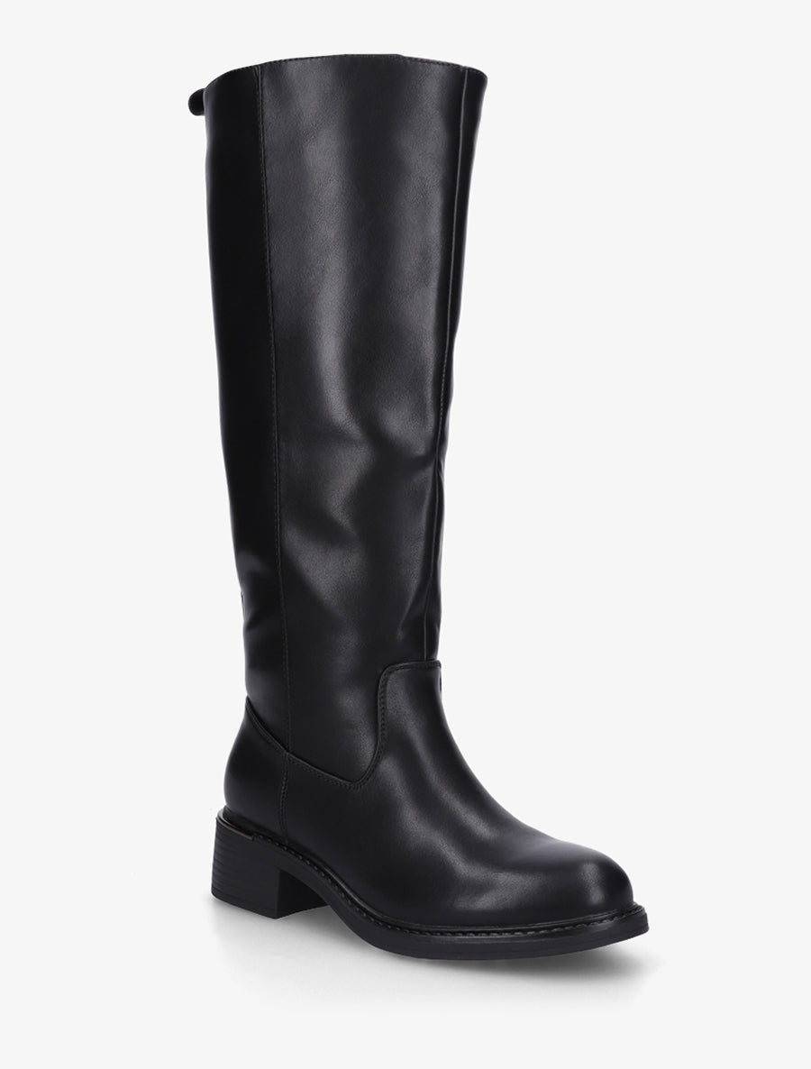 Bottes cavalières en simili - Noir - 2