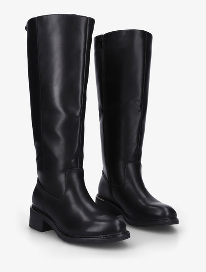 Bottes cavalières en simili - Noir - 4