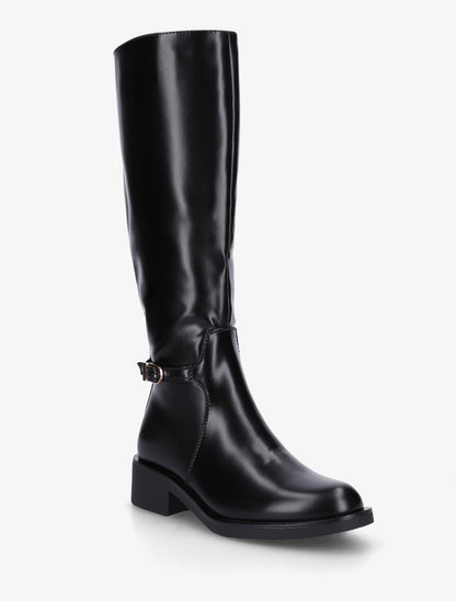 Bottes cavalières à boucle décorative - Noir - 2