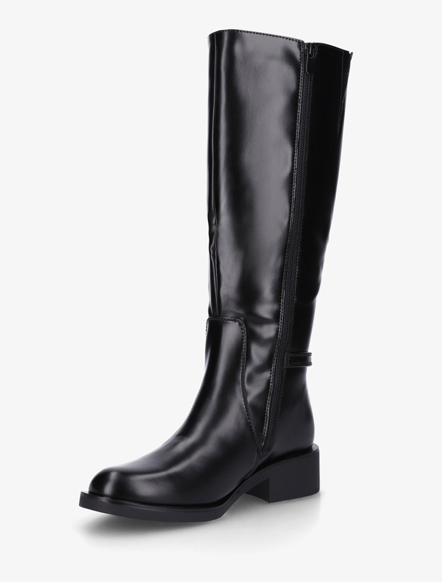 Bottes cavalières à boucle décorative - Noir - 3