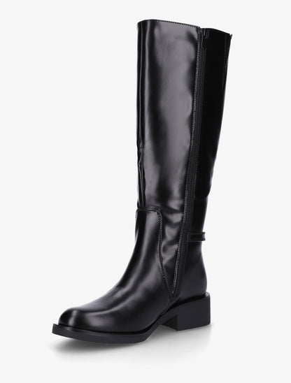 Bottes cavalières à boucle décorative - Noir - 3