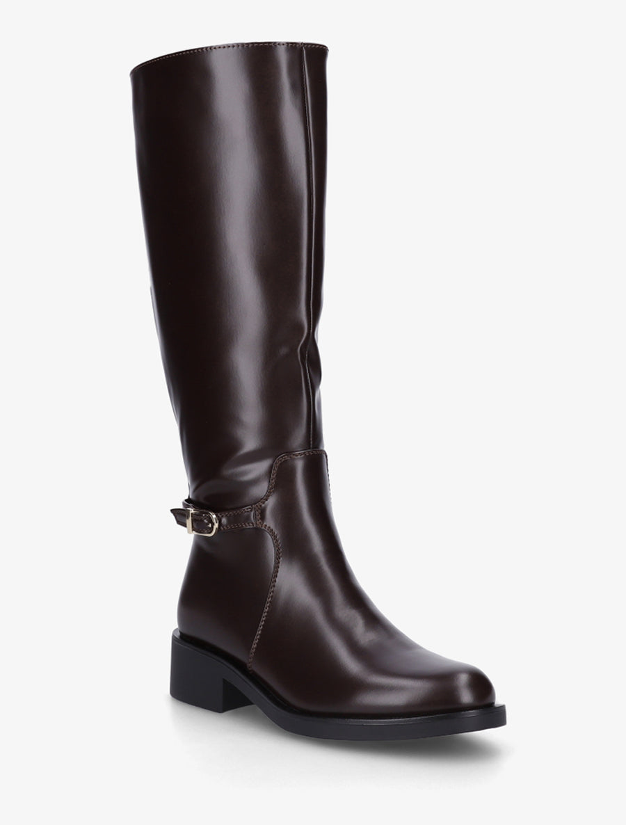 Bottes cavalières à boucle décorative - Marron - 2