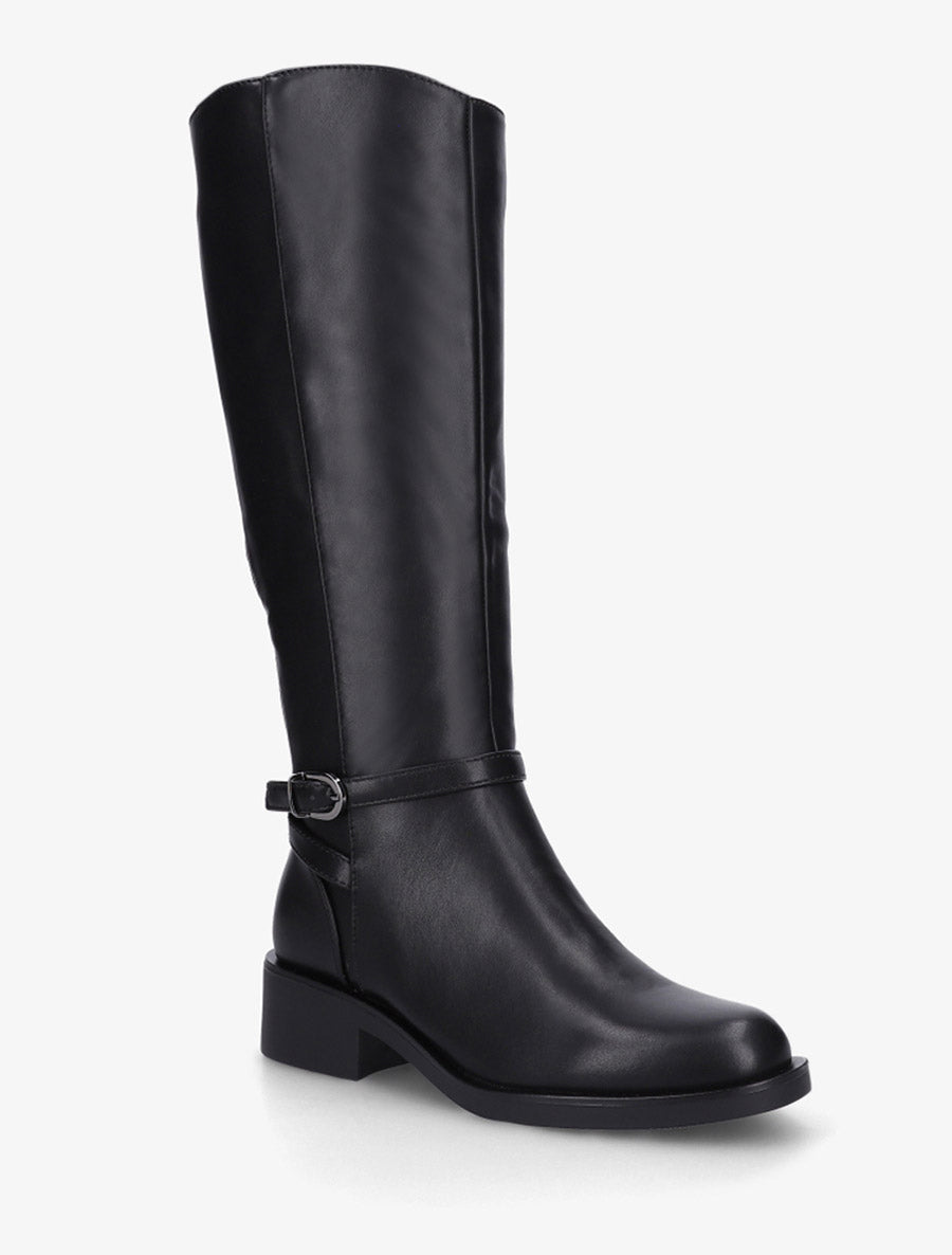 Bottes cavalières élastiquées à boucle - Noir - 2