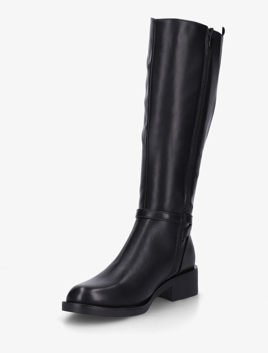 Bottes cavalières élastiquées à boucle - Noir - 3