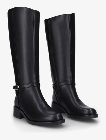 Bottes cavalières élastiquées à boucle - Noir - 4