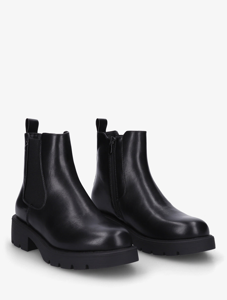 Bottines élastiquées à semelle crantée - Noir - 4