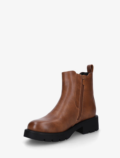 Bottines élastiquées à semelle crantée - Camel - 3