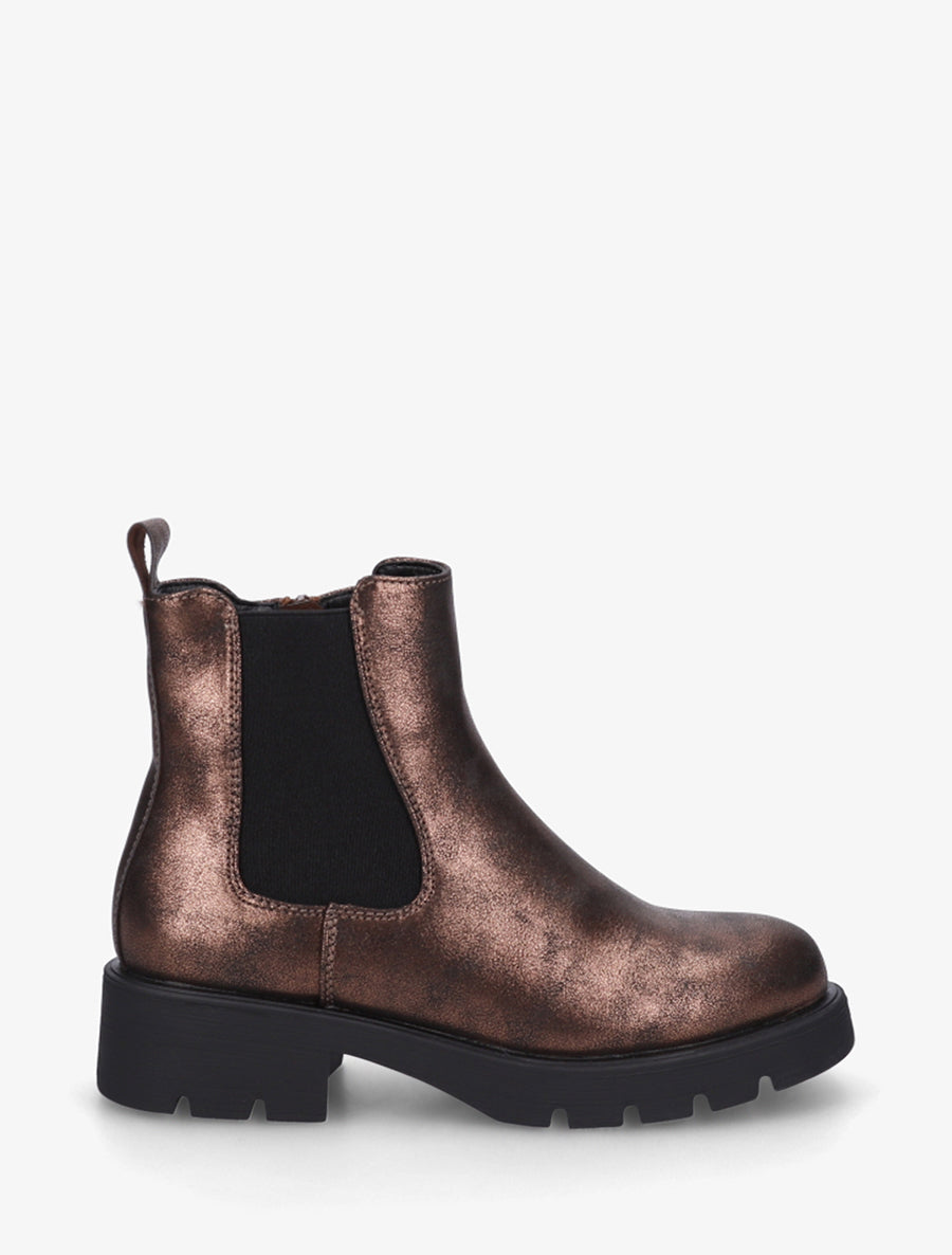 Bottines élastiquées à semelle crantée - Bronze - 1