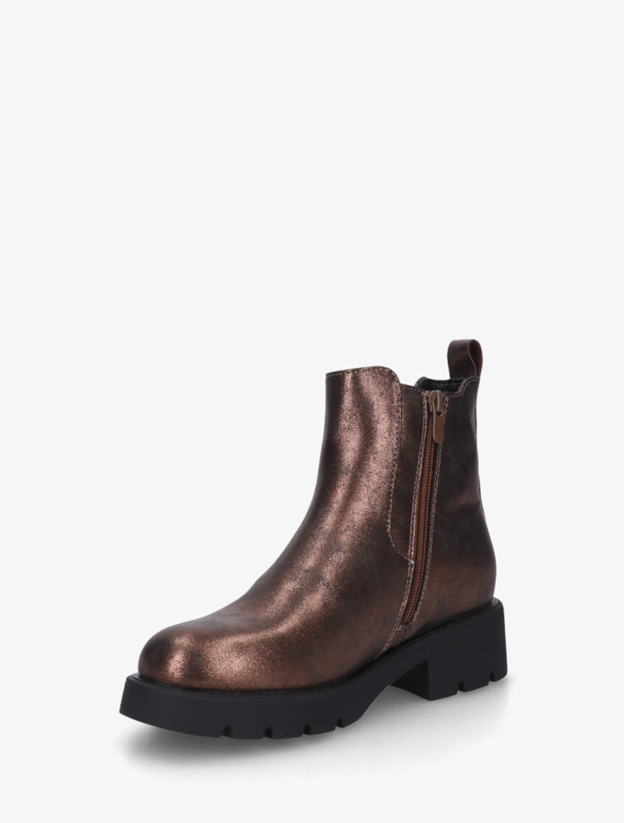 Bottines élastiquées à semelle crantée - Bronze - 3
