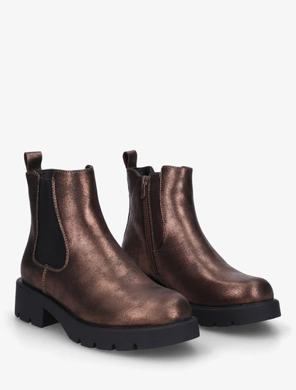 Bottines élastiquées à semelle crantée - Bronze - 4