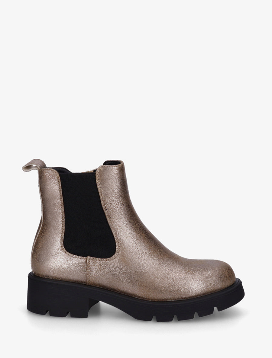 Bottines élastiquées à semelle crantée - Taupe - 1