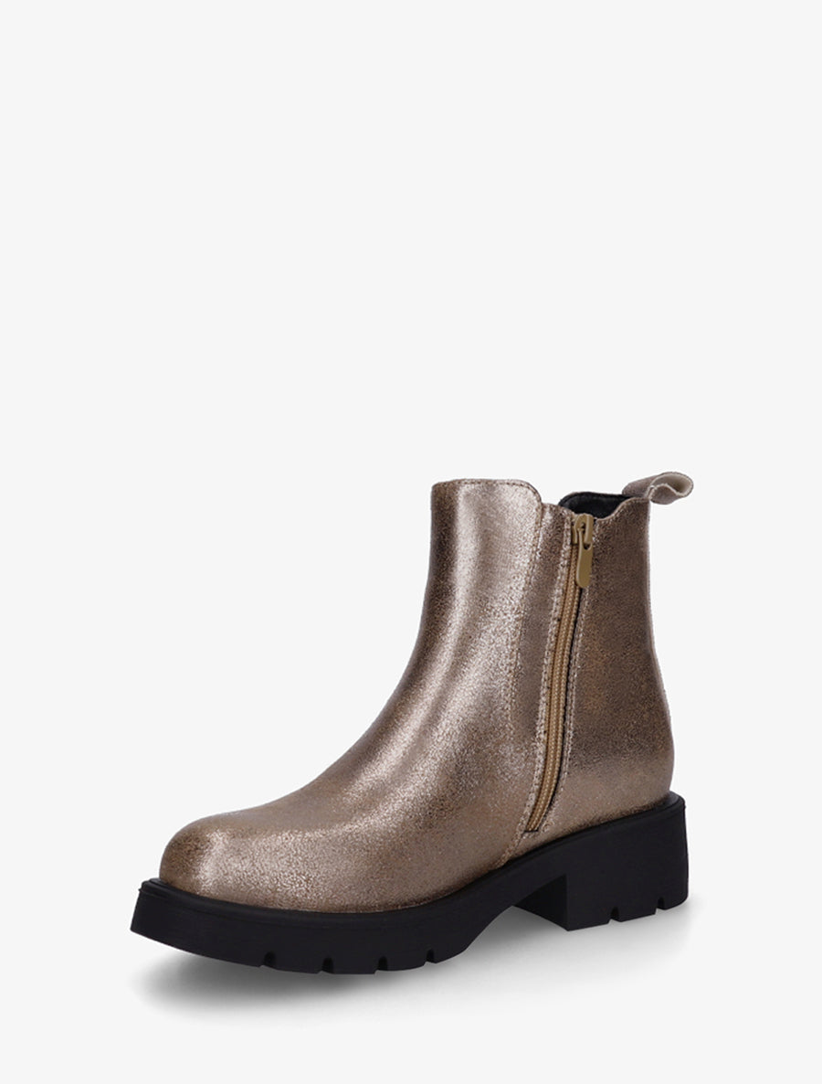 Bottines élastiquées à semelle crantée - Taupe - 3