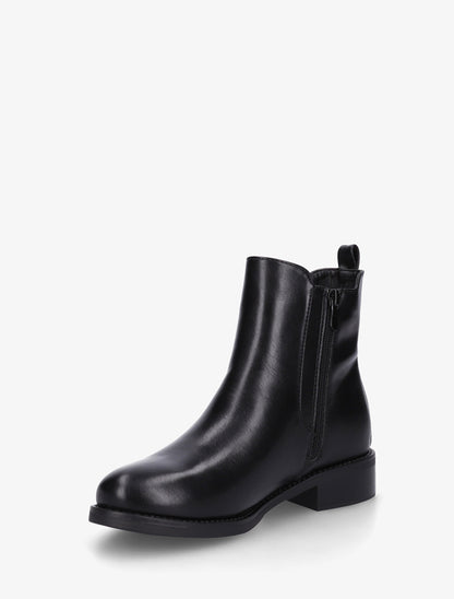 Bottines en simili à cheville élastiquée - Noir - 3