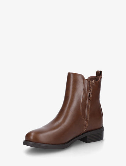 Bottines en simili à cheville élastiquée - Camel - 3