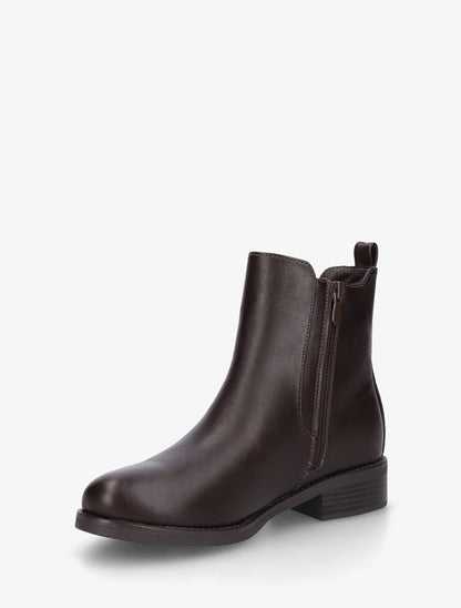 Bottines en simili à cheville élastiquée - Marron - 3