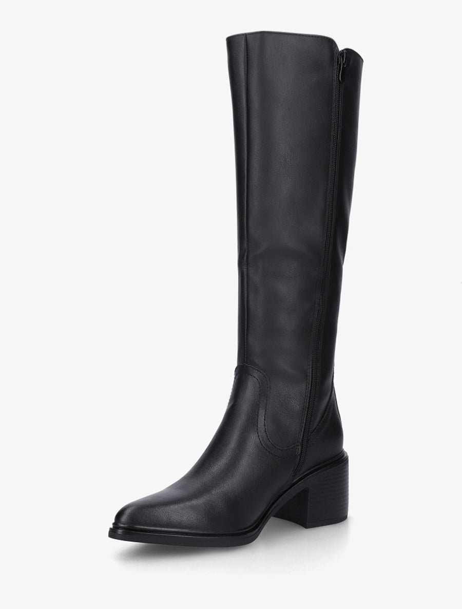 Bottes élastiquées en simili à bouts pointus - Noir - 3