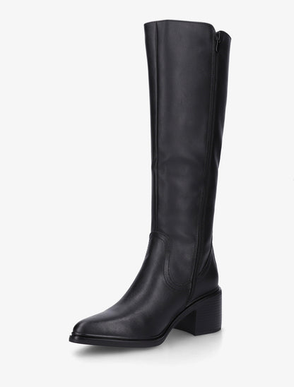 Bottes élastiquées en simili à bouts pointus - Noir - 3