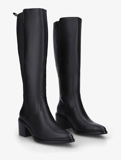 Bottes élastiquées en simili à bouts pointus - Noir - 4