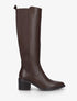 Bottes élastiquées en simili à bouts pointus - Marron - 1