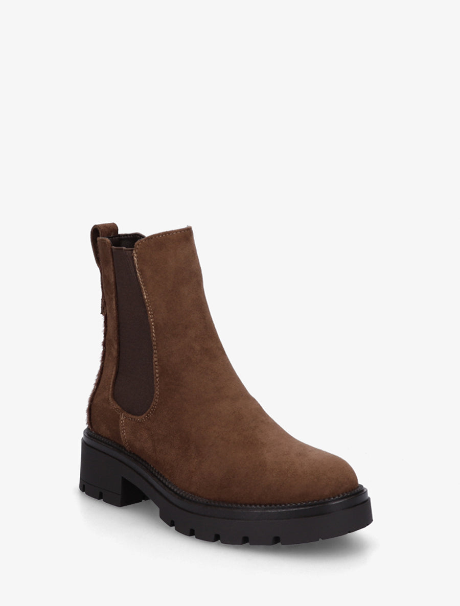Bottines suédine contrefort tacheté - Marron - 2