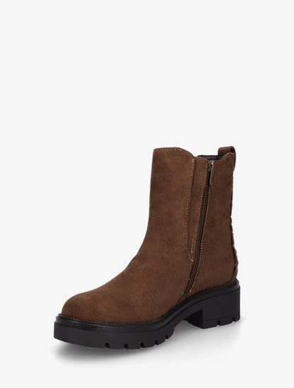 Bottines suédine contrefort tacheté - Marron - 3