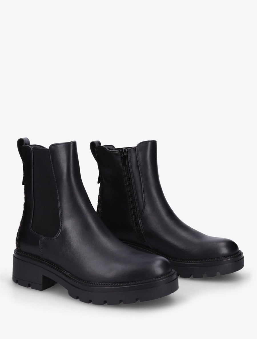 Bottines simili contrefort tacheté - Noir - 4