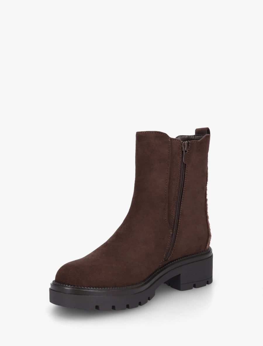 Bottines suédine contrefort tacheté - Chocolat - 3