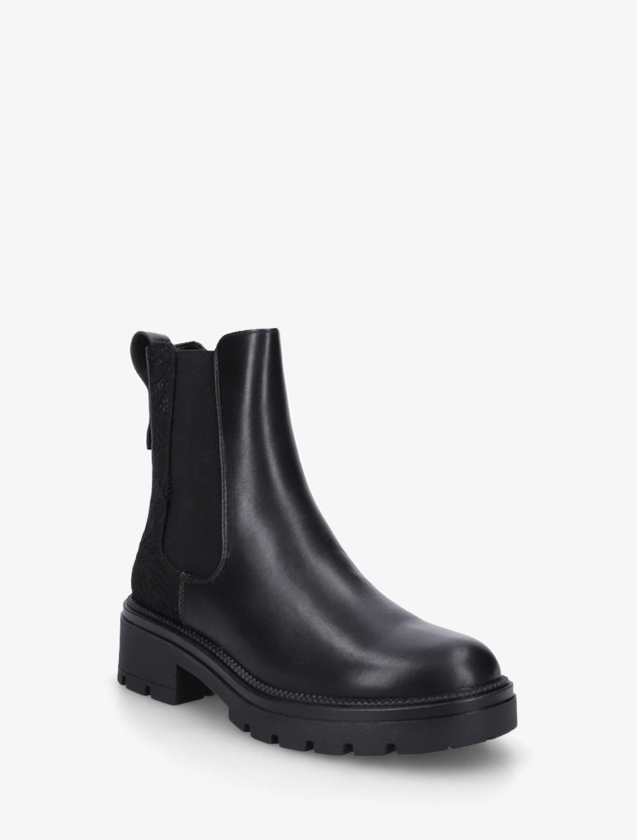 Bottines élastiquées à contrefort en dentelle - Noir - 2