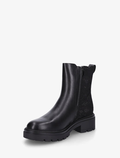 Bottines élastiquées à contrefort en dentelle - Noir - 3