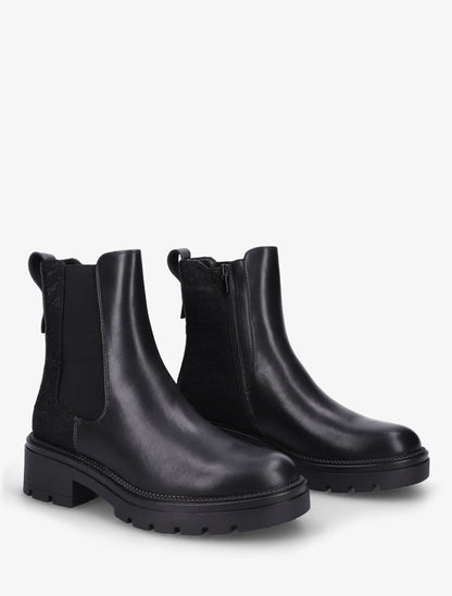 Bottines élastiquées à contrefort en dentelle - Noir - 4