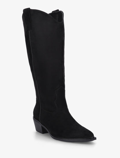 Bottes en suédine style santiags - Noir - 2