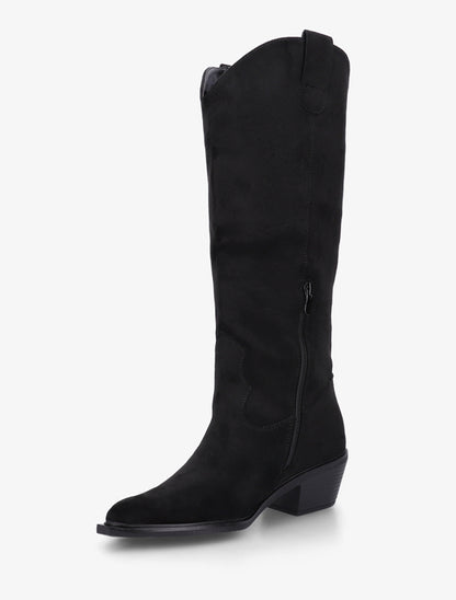 Bottes en suédine style santiags - Noir - 3