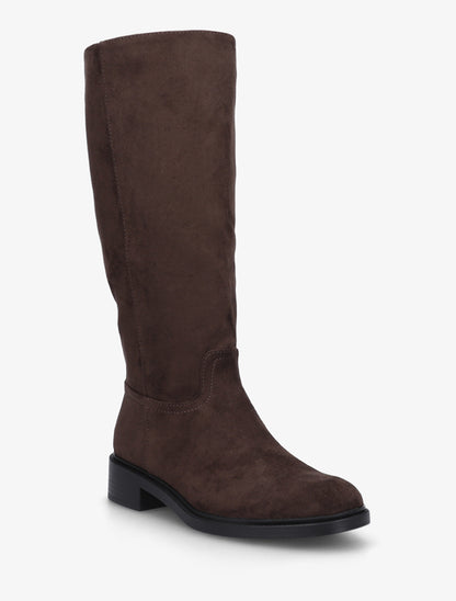 Bottes surpiqûres apparentes en suédine - Chocolat - 2