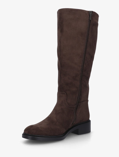 Bottes surpiqûres apparentes en suédine - Chocolat - 3