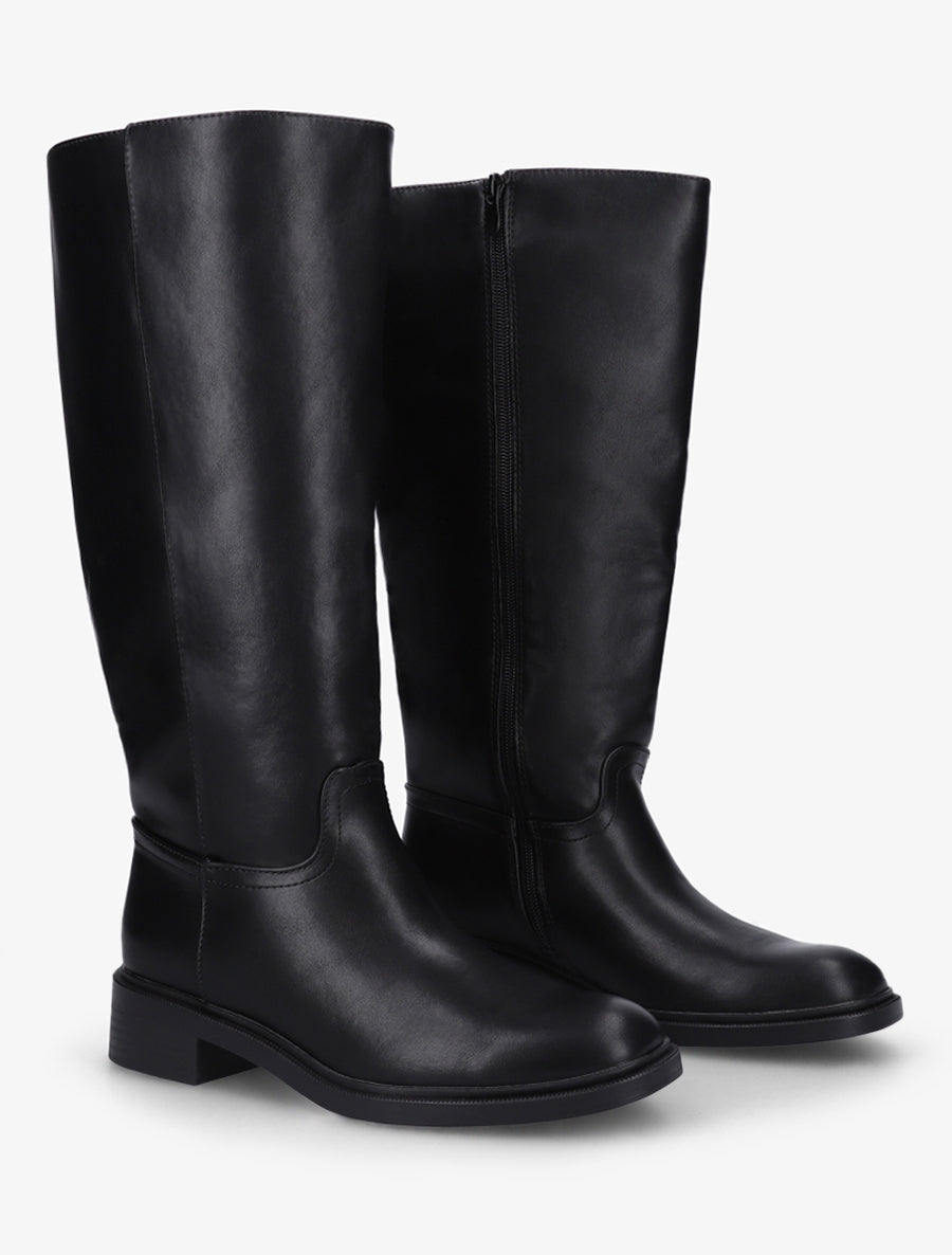 Bottes surpiqûres apparentes en simili - Noir - 4