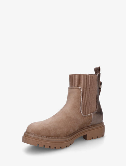Bottines chelsea suédine contrefort irisé - Beige foncé - 3