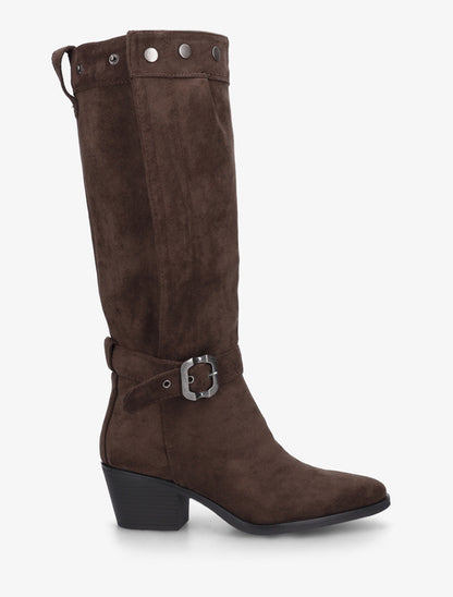 Bottes ajustable en suédine - Chocolat - 1