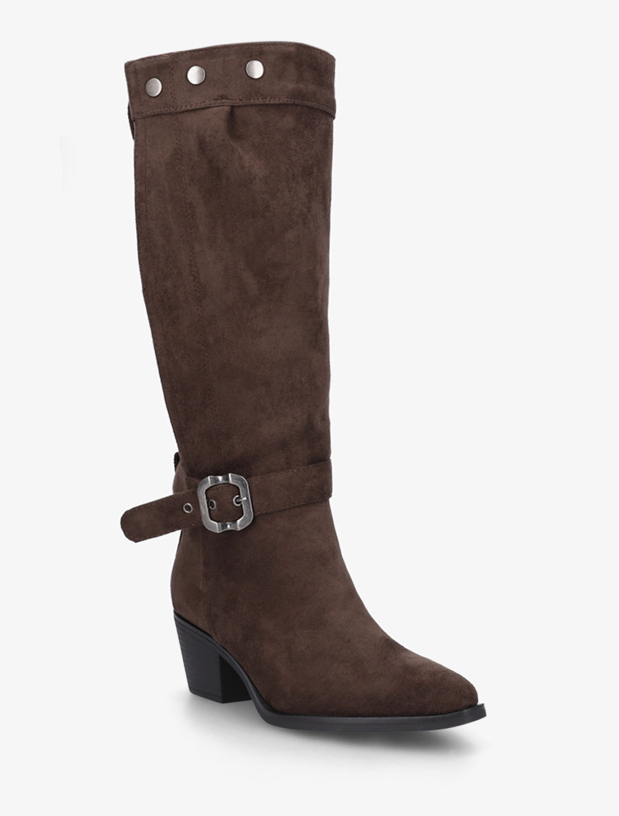 Bottes ajustable en suédine - Chocolat - 2
