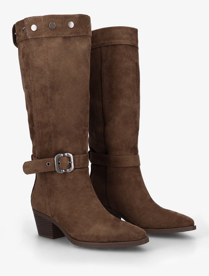 Bottes ajustable en suédine - Marron - 4