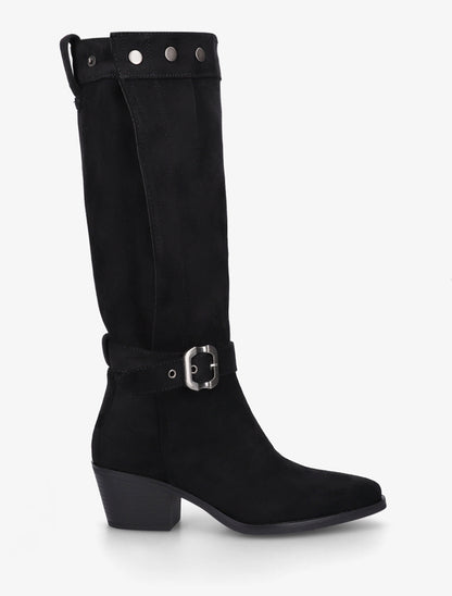 Bottes ajustable en suédine - Noir - 1