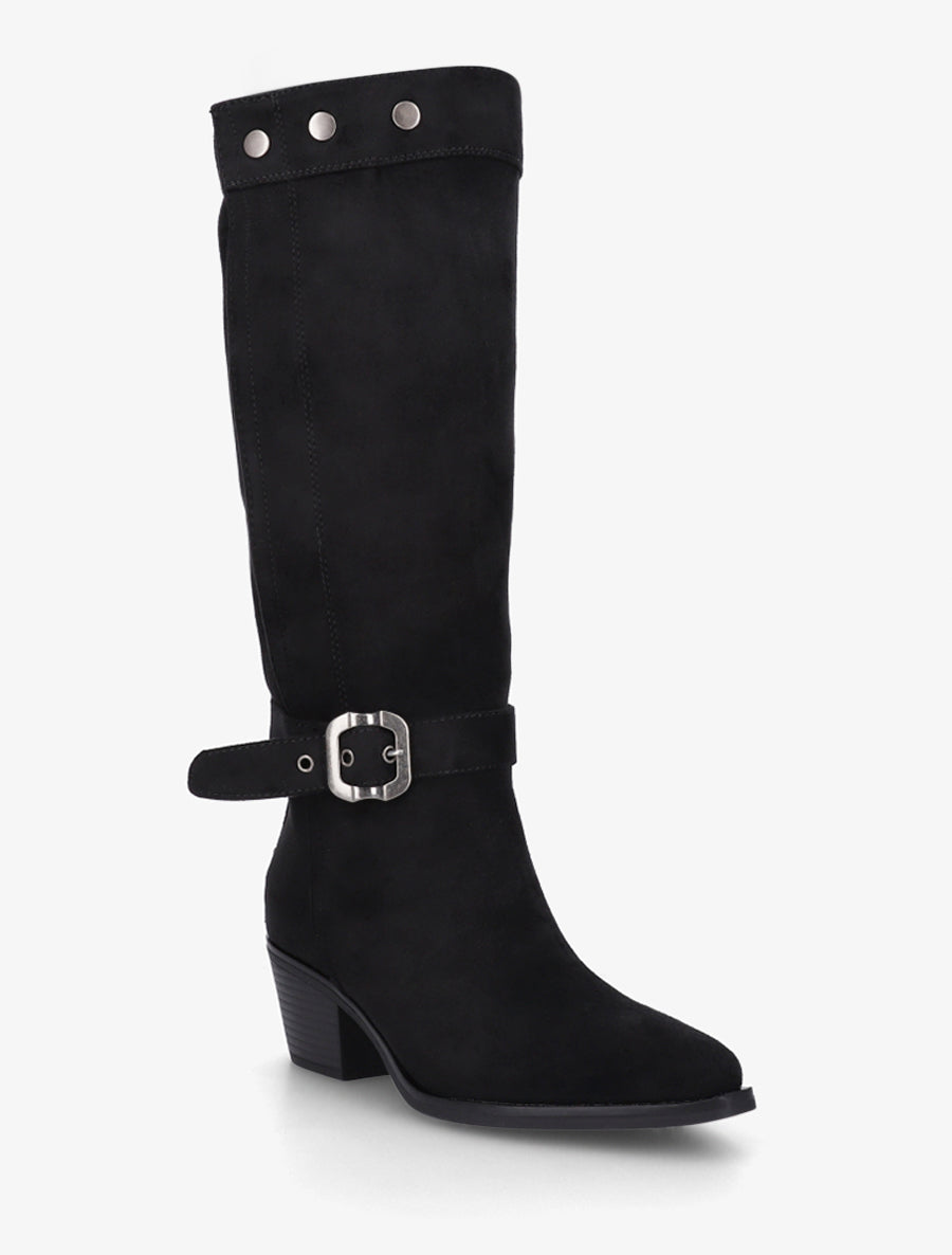 Bottes ajustable en suédine - Noir - 2
