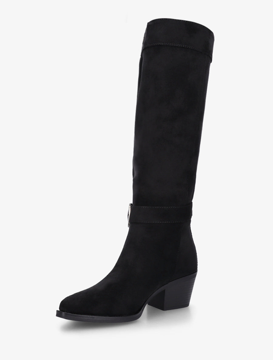 Bottes ajustable en suédine - Noir - 3