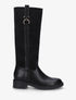 Bottes cavalières bi-matière à boucle - Noir - 1