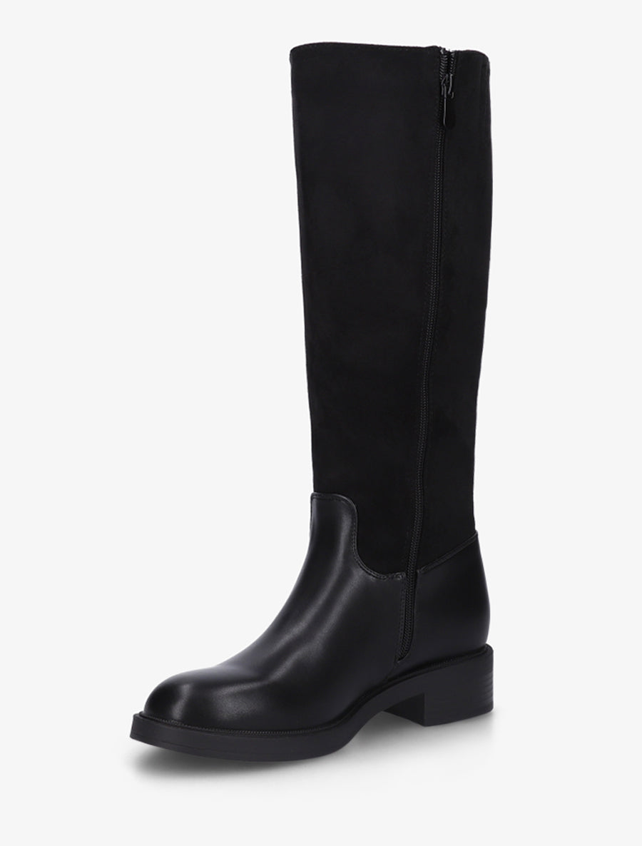 Bottes cavalières bi-matière à boucle - Noir - 3